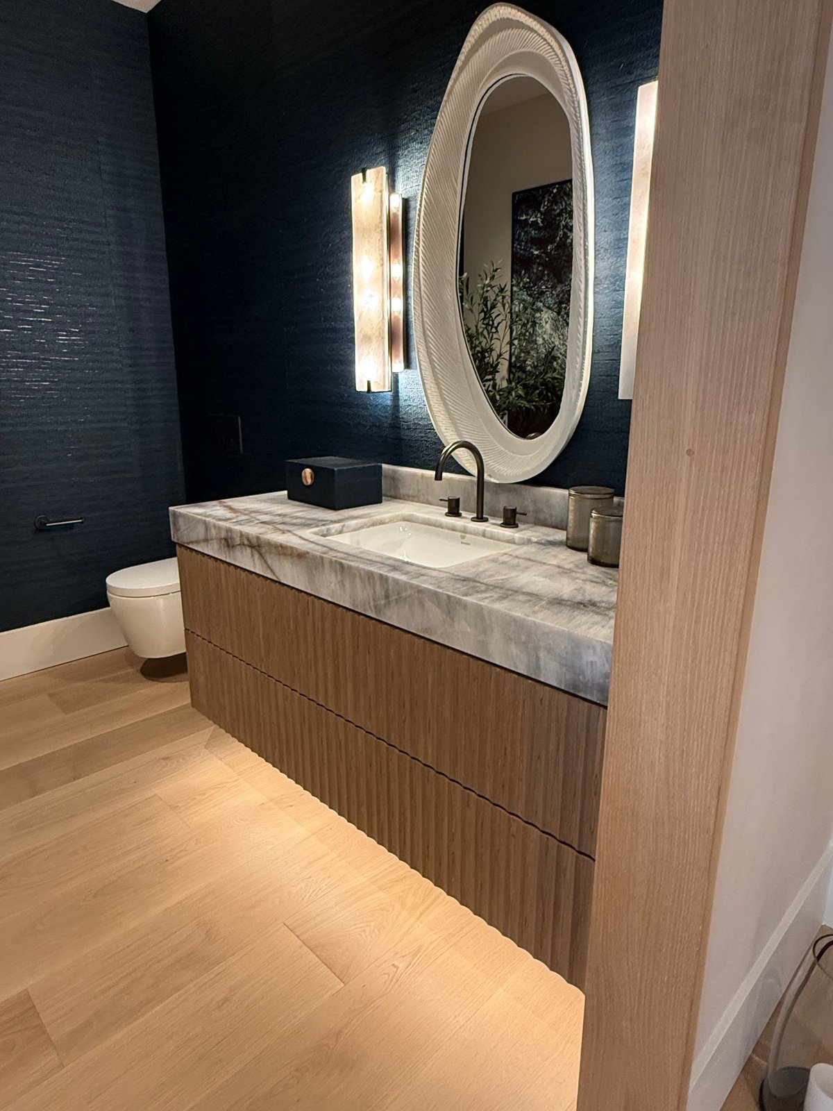 Powder Room Vanity and Mirror
