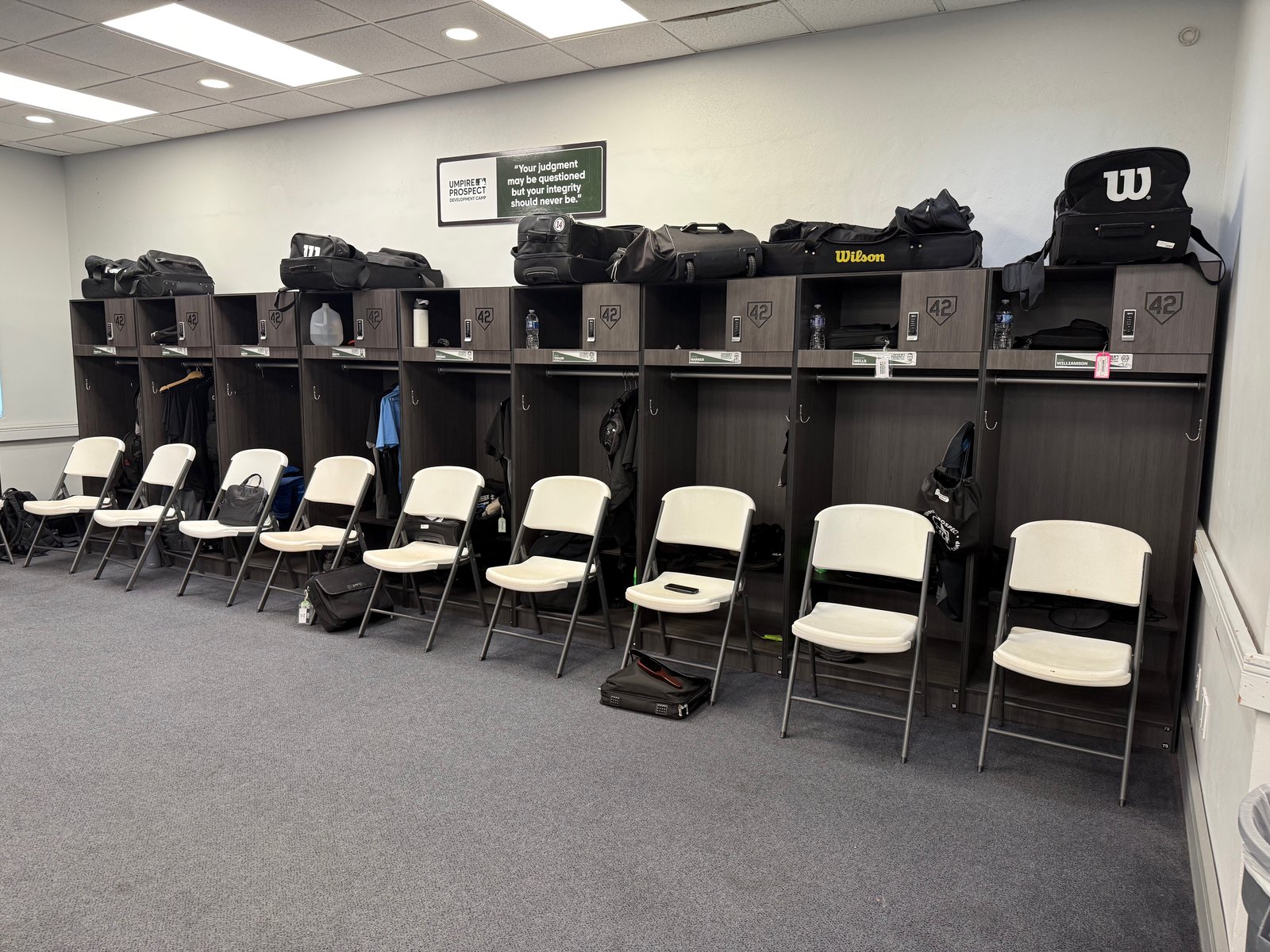 Umpire Prospect Development Camp Lockers