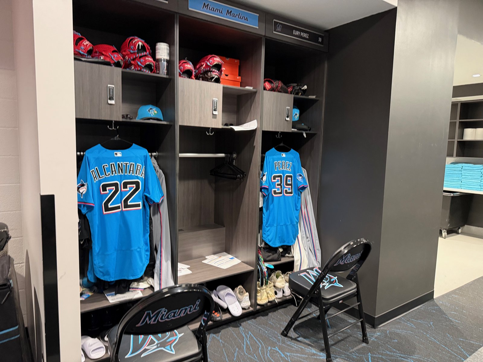 Marlins Player Lockers